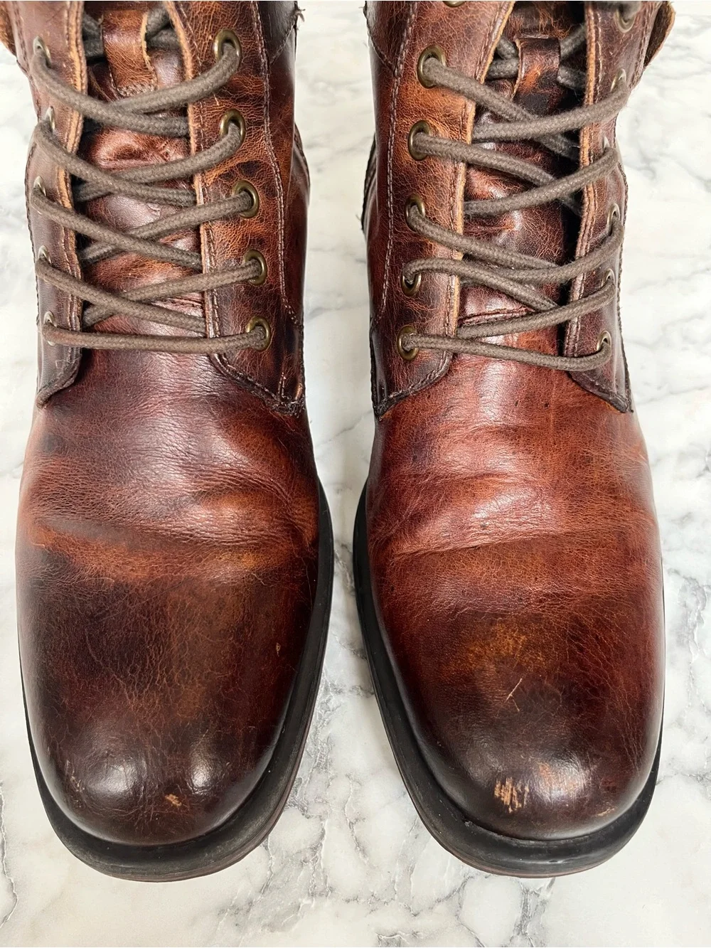 Aston Grey Brown Distressed Rockcastle 2 Combat Boot Men's Sz 8.5 Lace Up Zipper